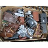 A Large Quantity of Vintage Camera's, including box, 35mm (Kodak Compur), etc:- One Box