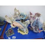 Enchantica Figurines x 3, all bearing labels, Danbury Mint 'Gorathain The Water Dragon', one other