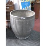 Galvanised Washing Tub, of barrel form, 50.5cm high.