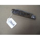 Taylor's Eye Witness Pocket Knife, the single blade stamped "Plimsoll the Sailors Friend", with stag