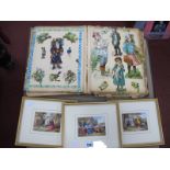 A Late XIX Century Album of Scraps, three Kronhei prints framed. (4)