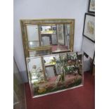 K.W Decorative Mirror, 59 x 84.5cm, a larger mirror, woodland gouache. (3).