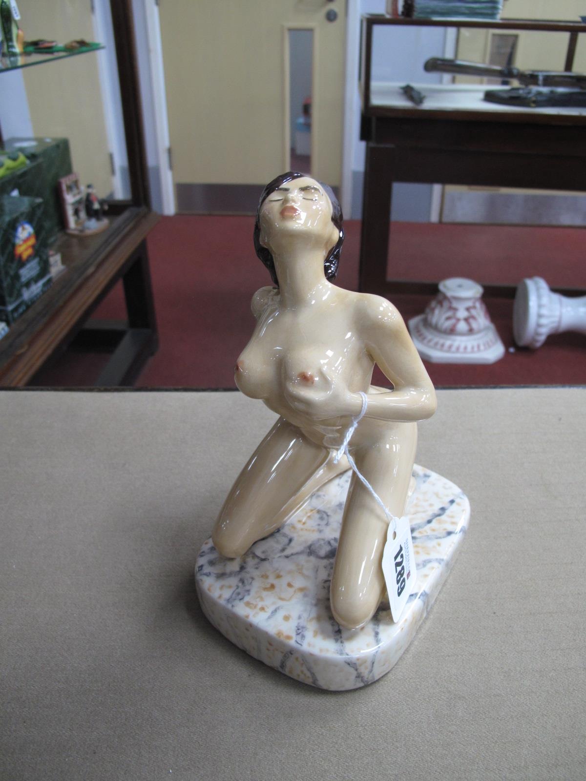 A Peggy Davies Erotic Figurine 'Lolita', an artists original colourway 1/1 by Victoria Bourne,