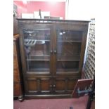 Ercol Style Oak Display Cabinet, 101cm wide.