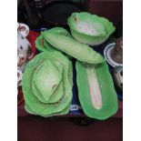 Beswick Leaf Moulded Bowls and Dishes, (12) plus a Carlton Ware dish similar:- One Tray