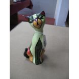 Lorna Bailey, Cat Elizabeth in Green, 18.5cm high.