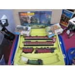 Tri-ang Train Set, Airfix OO Brake Van Construction Kit, Airfix OO Esso Tank Wagon Construction