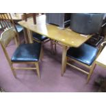 Mid XX Century Teak Extending Dining Table, and four similar Bentwood backed chairs. (5)