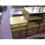 Nathan Furniture Teak Bedside Cupboard and Side Cabinet, both 51.5cm wide.