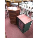 Four Drawer Chest of Drawers, 50cm wide, painted cupboard. (2)