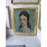 Humphries, Portrait of a Lady, circa mid XX Century, oil on canvas, 45 x 36.5cm, signed lower left.