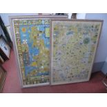 Bartholomew Historical Map of Scotland. Kempster and Evans map of Royal Britain, framed 107.5 x 70.