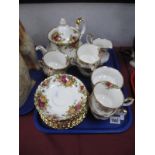 'Old Country Roses' Royal Albert China, of approximately twenty one pieces, including teapot, all