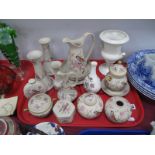 Ceramica 1815 Avero Portugal Pottery, decorated with birds, Wedgwood vase, etc:- One Tray.