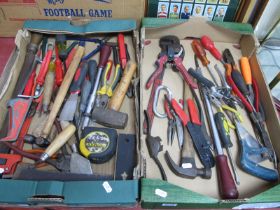 Tools: hammers, monkey wrench, screwdrivers, etc:- Two Boxes