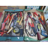 Tools: hammers, monkey wrench, screwdrivers, etc:- Two Boxes