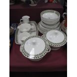 Figgjo Flint, Norwegian Dinner Service, of twenty nine pieces, including two tureens, with green