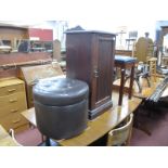 An Edwardian Pot Cupboard with low back, three stools.