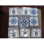 Wedgwood Pottery Tiles, including eight Edwardian Classical Musician Scene, with swags and