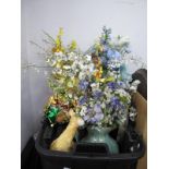 Plastic Flowers, wall clock, Teddy, etc:- One Box.
