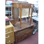 Hardwood Corner Unit, together with a Yew wood side table. (2)