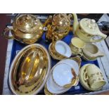 Wedgwood Matt Straw Coffee Service, of eleven pieces with gilt vine decoration, Worcester