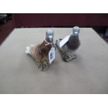 Beswick Pottery Pigeons, in brown and grey, both numbered 1383, 14cm high. (2).