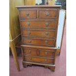 Mahogany Small Chest of Four Short and Four Long Drawers, on bracket feet, 45cm wide.