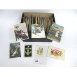 A Box of Mainly Early XX Century Picture Postcards, Cigarette Cards and Photographs, to include; WWI
