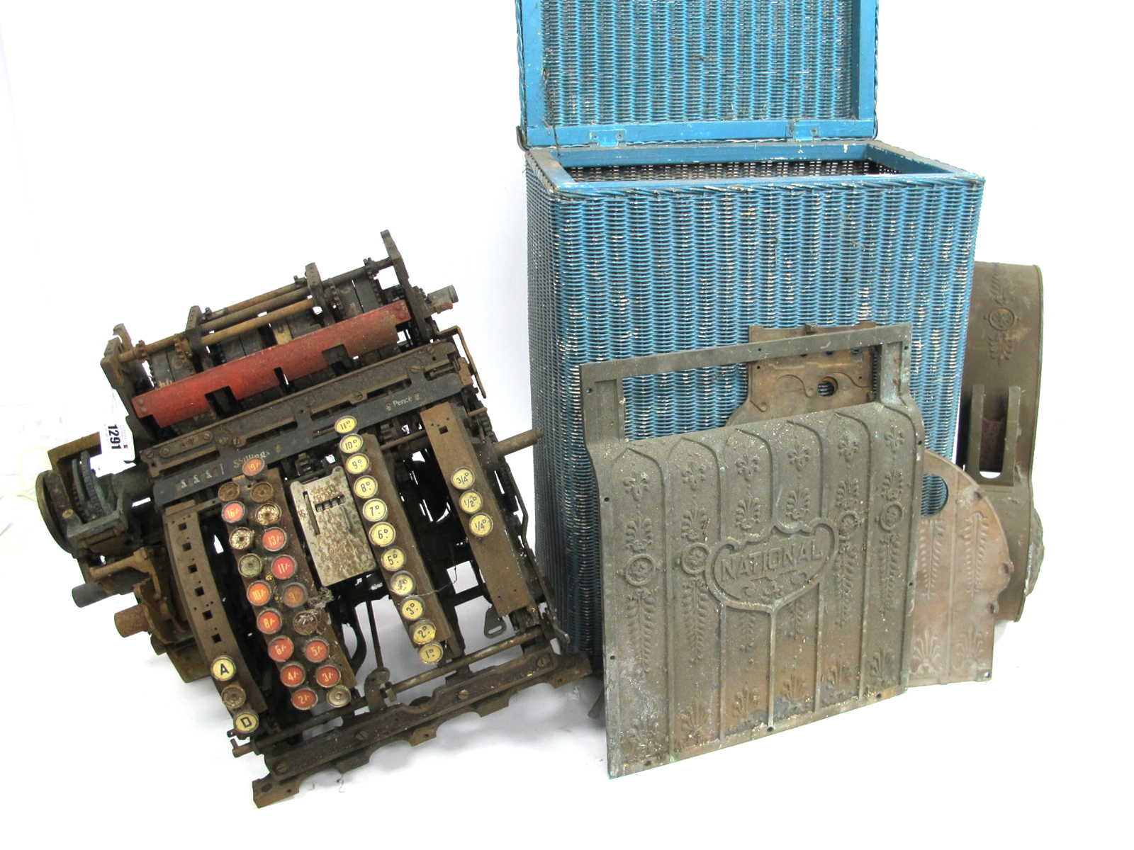 An Early XX Century National Cash Register Shop Till, with elaborate embossed decoration, this