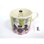 An Eric Ravilious for Wedgwood Queen Elizabeth II Commemorative Pottery Mug, painted and printed