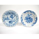 A Late XVIII/Early XIX Century Delft Tin Glazed Charger, painted in blue with a Chinoiserie scene of