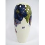 A Large Moorcroft Pottery Vase, of extended ovoid form, painted in the Clematis pattern with