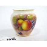 A Royal Worcester Porcelain Vase, of ovoid form painted by L. Maybury, signed, with ripening fruit