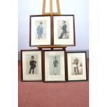 Five Vanity Fair 'Spy' Chromolithograph Prints, to include Mr Leslie Ward (Men of the Day No 449),