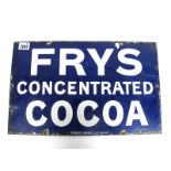 An Early XX Century "Fry's Concentrated Cocoa" Enamel Sign, by Patent Enamel Co Ltd., B'Ham, 25 x