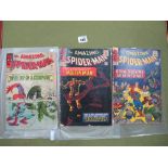 The Amazing Spiderman Comics, #27/No 27, #28/No 28, and #29/No 29, all in well read condition.