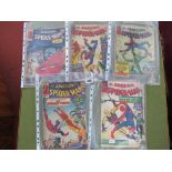 The Amazing Spiderman Comics, #16, #17, #20, #21, #22, all well read/fair condition.