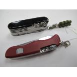 Multi-Blade/Tool Pocket Knives by Victorinox, black scale version fifteen accessories 9cm closed,