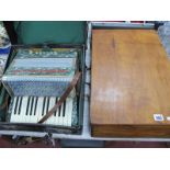 A Vissimio Accordion in Carry Case, pine box 55.5cm wide. (2).