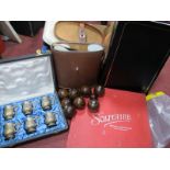 Yashika 8 x 40 Binoculars, carpet boules, solitaire etc:- One Box.