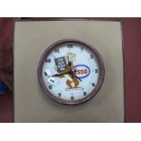 Advertising 'Esso Put a Tiger in Your Tank' Wall Clock, 30.5cm diameter.