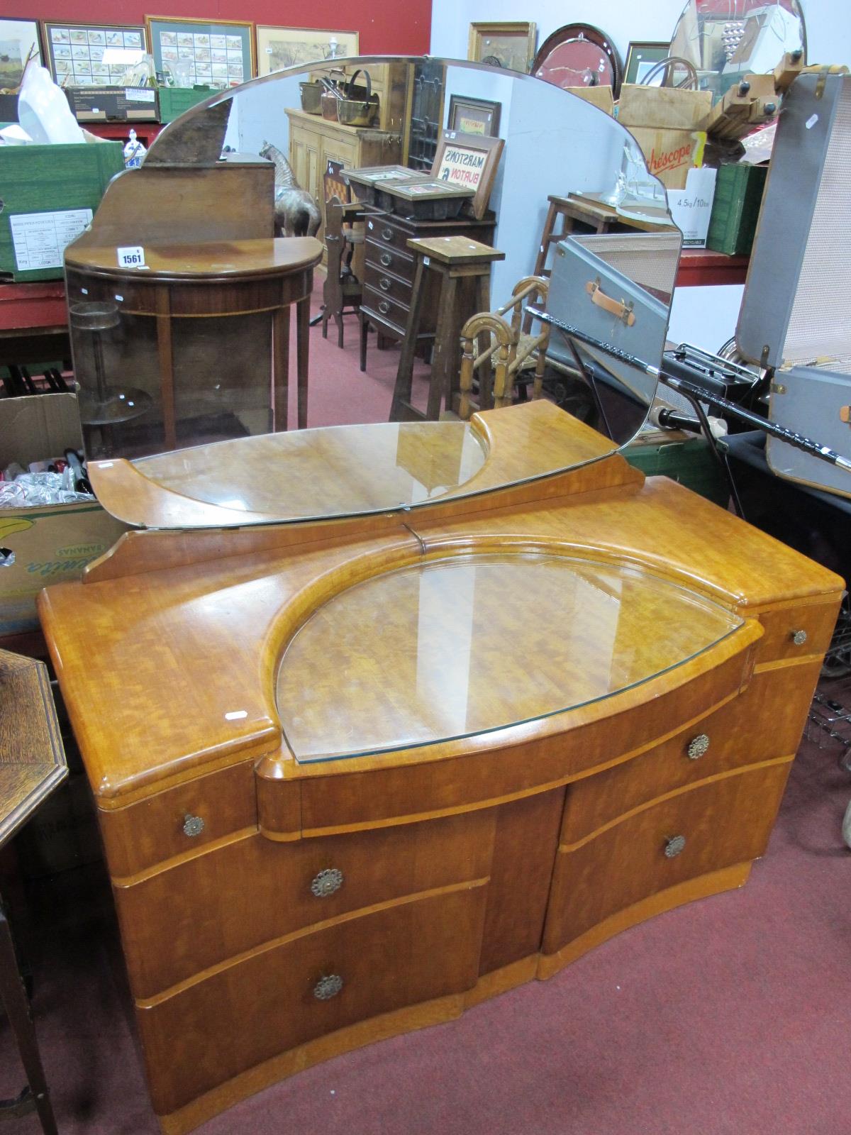 A XX Century Walnut Art Deco Style Dressing Table.