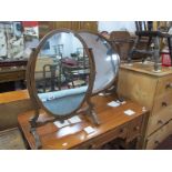 Early XX Century Mahogany Dressing Table Oval Shaped Mirror, with one other dressing table