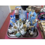 Twelve Pottery Chinese figures, the tallest 32cm, Dutch figural decanter:- One Tray.