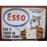 Advertising - Esso Put a Tiger In Your Tank Metal Wall sign, 50 x 70cm.