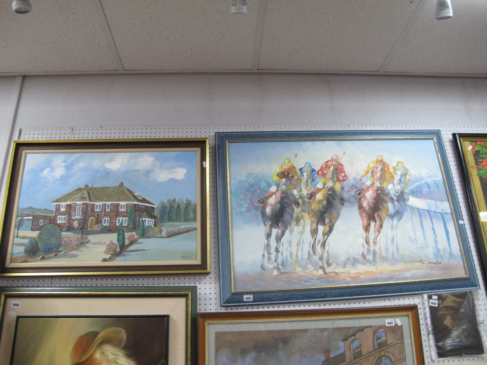 Avero? Horse Racing, oil on canvas, circa mid to late XX Century 59.5 x 90cm, signed lower right;