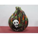 Anita Harris 'Panda' Teardrop Vase, gold signed, 22cm high.