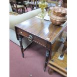 Early XIX Century Mahogany Pembroke Table, with a single drawer on turned legs; together with an