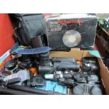 Cameras - Canon EOS, Nikon D40 with lenses, filters, optics, cases, Davicai monocular 50 x 60,